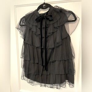 NWT Pleione Ruffled Tulle Top, Size XS